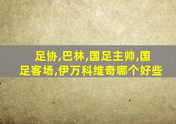 足协,巴林,国足主帅,国足客场,伊万科维奇哪个好些