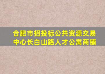 合肥市招投标公共资源交易中心长白山路人才公寓商铺